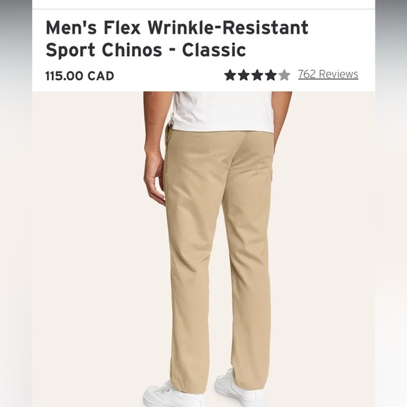 Eddie Bauer Men's Flex Wrinkle-Resistant Sport Chinos - Classic - Picture 2 of 9